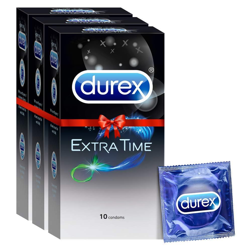 Durex Extra Time Condoms – 10 Count (Pack of 3)